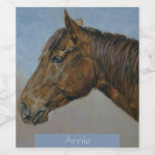 ビューティフルブラウンホースポートレート ワインラベル (シングルラベル)