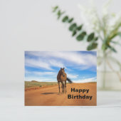 ビューティフルブラウンホースロードフォト誕生日 ポストカード (スタンド正面)