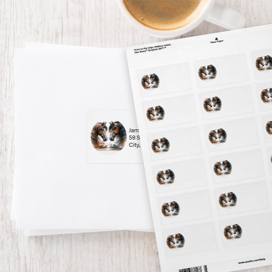 ビューティフルブラウンホース住所 シール