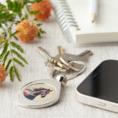 ビューティフルブラウンホース名前をカスタムする キーホルダー (側面)