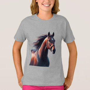 ビューティフルブラウンホース名前をカスタムする Tシャツ