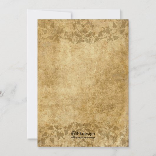 ビューティフルブラウンヴィンテージ紙ブライダルシャワー招待状 招待状 (裏面)