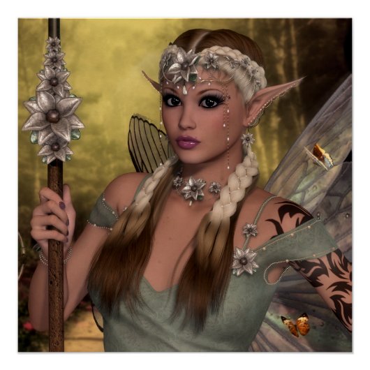 ビューティフルブラウン小妖精や小人 ポスター (正面)