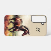 ビューティフルブラウン走ホースカスタムイニシャル SAMSUNG GALAXYケース (裏面横)