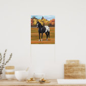 ビューティフルブラックアパロオサクオーターホーススタリオン ポスター (キッチン)