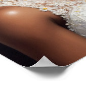 ビューティフルブラックウーマンデイジーフローラアート ポスター (角)