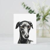 ビューティフルブラックガルゴイラストレーションfor愛犬家 ポストカード (スタンド正面)