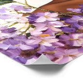 ビューティフルブラックガールパープルフラワーズポートレート ポスター (角)