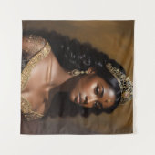 ビューティフルブラッククイーン金ゴールドクラウン タペストリー (正面(横))