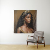 ビューティフルブラッククイーン金ゴールドクラウン タペストリー (インサイチュ)