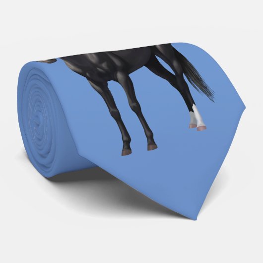 ビューティフルブラッククオーターホーススタリオン ネクタイ (ロール)