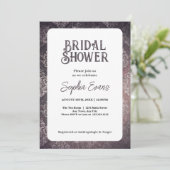 ビューティフルブラックダマスクホワイトブライダルシャワー 招待状 (スタンド正面)