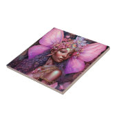 ビューティフルブラックフェアリーガールファンタジーアート タイル (側面)