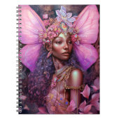 ビューティフルブラックフェアリーガールファンタジーアート ノートブック (正面)