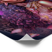 ビューティフルブラックフェアリーガールファンタジーアート ポスター (角)