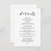 ビューティフルブラックフォント結婚ズ詳細 エンクロージャーカード (正面/裏面)