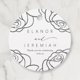 ビューティフルブラックフローラ結婚ズサンキュー フェイバータグ