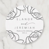 ビューティフルブラックフローラ結婚ズサンキュー フェイバータグ (裏面)