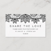 ビューティフルブラックレース共有ザ結婚ラブ エンクロージャーカード (正面)