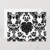 ビューティフルブラック&ホワイトダマスクアートプリント ポストカード (正面/裏面)