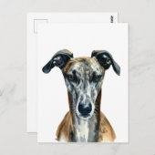 ビューティフルブリンドグレイハウンドイラストレーション ポストカード (正面/裏面)
