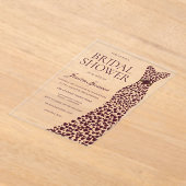 ビューティフルブルガンディドレスエレガントブライダルシャワー アクリル招待状 (レイダウン)