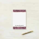 ビューティフルブルガンディレッドスパークルグリッター ポストイット (デスク上)