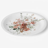 ビューティフルブルゴーニュフローラアート ペーパープレート (アングル)