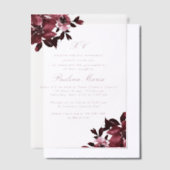 ビューティフルブルゴーニュフローラクインセアニラ ベラム紙招待状 (オフセット)