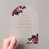 ビューティフルブルゴーニュフローラフォーマルクインセアニラ アクリル招待状 (インサイチュ (ポータブル))