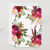 ビューティフルブルゴーニュフローラ結婚ブーケ 招待状 (裏面)