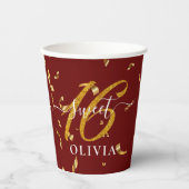 ビューティフルブルゴーニュ紙吹雪スウィート16 16 紙コップ (正面)