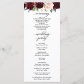 ビューティフルブルゴーニュ結婚式 プログラム (裏面)