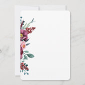 ビューティフルブルゴーニュ赤面フローラガールズバプテスマ 招待状 (裏面)