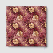 ビューティフルブルゴーニュ赤面金ゴールド結婚フローラ ゲストブック (裏面)