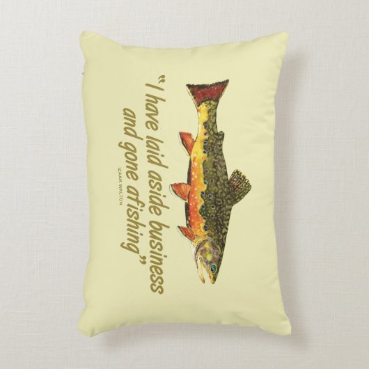 ビューティフルブルックトラウト魚釣りことわざ アクセントクッション (正面(垂直))