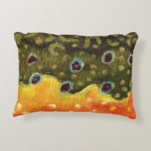 ビューティフルブルックトラウト魚釣りことわざ アクセントクッション (裏面)