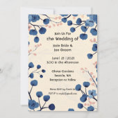 ビューティフルブルーさくらんぼブロッサム結婚式招待状 招待状 (正面)