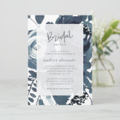 ビューティフルブルーとホワイトフローラブライダルブランチ 招待状 (スタンド正面)