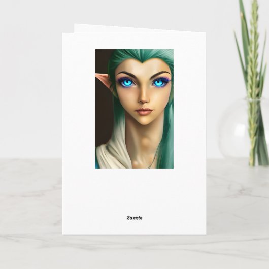 ビューティフルブルーアイドフェアリー誕生日 カード (裏面)