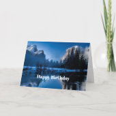 ビューティフルブルーイエローストーンフォト誕生日 カード (正面)