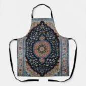 ビューティフルブルーオリエンタルアンティークキリムラグ エプロン (正面)
