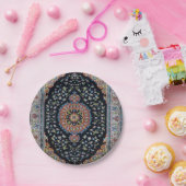 ビューティフルブルーオリエンタルアンティークキリムラグ ペーパープレート (パーティー)