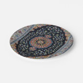 ビューティフルブルーオリエンタルアンティークキリムラグ ペーパープレート (アングル)