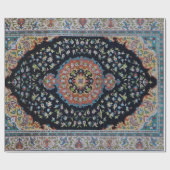 ビューティフルブルーオリエンタルアンティークキリムラグ ラッピングペーパー (フラット)