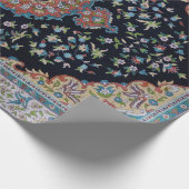 ビューティフルブルーオリエンタルアンティークキリムラグ ラッピングペーパー (角)