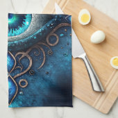 ビューティフルブルーオールシーティングアイイルミナティ キッチンタオル (四つ折り)