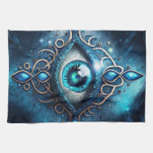 ビューティフルブルーオールシーティングアイイルミナティ キッチンタオル (横)