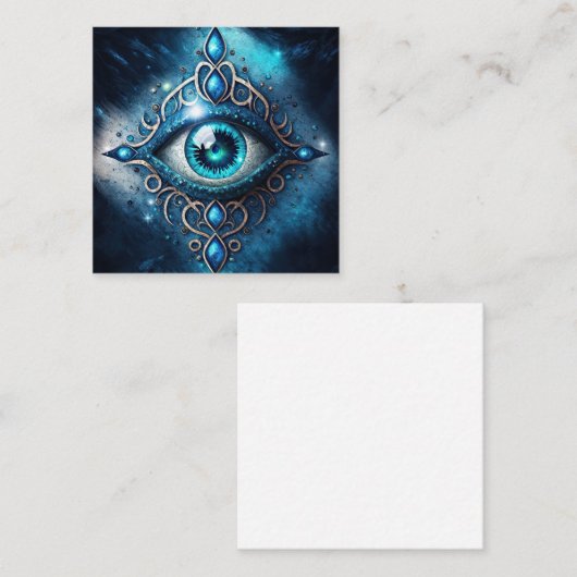 ビューティフルブルーオールシーティングアイイルミナティ スクエア名刺 (正面/裏面)