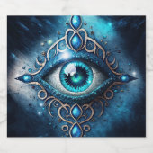 ビューティフルブルーオールシーティングアイイルミナティ リキュールボトルラベル (シングルラベル)